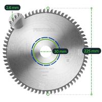 Festool Accessoires TF68 Speciaal-zaagblad | 225x2,6x30 | 488291 - thumbnail