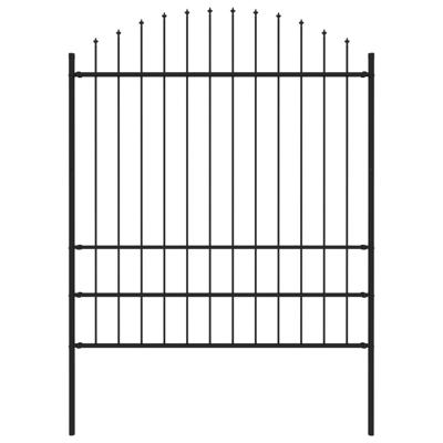 VidaXL Tuinhek met speren bovenkant (1,75-2)x1,7 m staal zwart