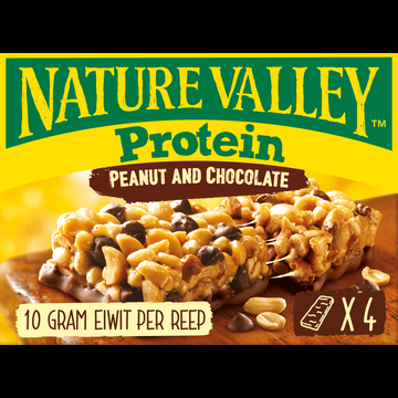 Nature Valley Protein Peanut and Chocolate Reep 4 x 40 g bij Jumbo