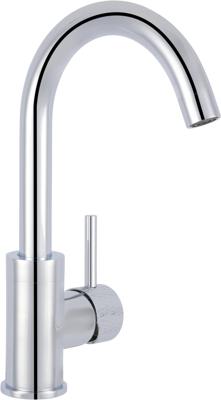 Saqu Crossed wastafelmengkraan met ronde uitloop chroom