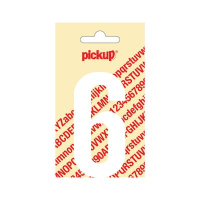 Plakcijfer Nobel 90 mm wit 6 Pickup - Pickup