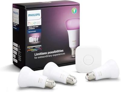 Philips Hue Verlichtingsset 8719514291515 Energielabel: F (A - G) HueWCA 9W A60 3set EUR PMO E27 11 W RGBW Philips Hue Verlichtingsset 8719514291515 Energielabel: F (A - G) HueWCA 9W A60 3set EUR PMO E27 11 W RGBW