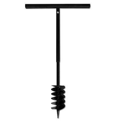 VidaXL Grondboor met handvat en schroefkop (dubbele schroef) 120 mm (zwart)