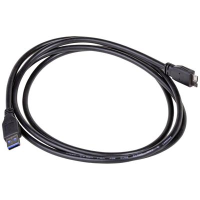 Akyga AK-USB-13 USB-kabel USB 3.0 USB-A stekker, USB-micro-B 3.0 stekker 1.80 m Zwart
