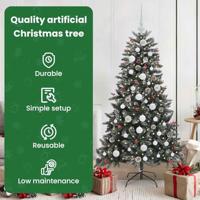 VidaXL Kunstkerstboom met 150 led groen 150 cm pvc en plastic en staal - thumbnail