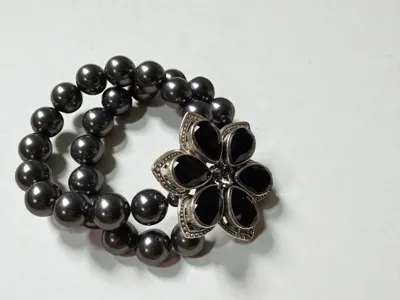 Dole Luna Luxe Armband met Zwarte Swarovski Bloem