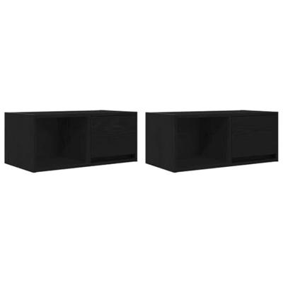 Tv-kasten 60x31x25,5 cm spaanplaat zwart eikenkleurig