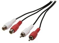 Stereo Audio Verlengkabel 2x RCA Male - 2x RCA Female 5.00 m Zwart - thumbnail