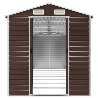 Tuinschuur 191x725x198 cm gegalvaniseerd staal bruin