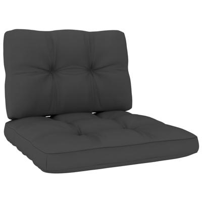 Tuinstoelen 2 st met antraciet kussens geïmpregneerd grenenhout - thumbnail