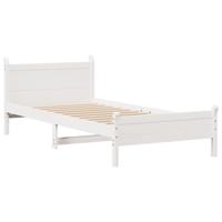 Bedframe zonder matras massief grenenhout wit 90x190 cm - thumbnail