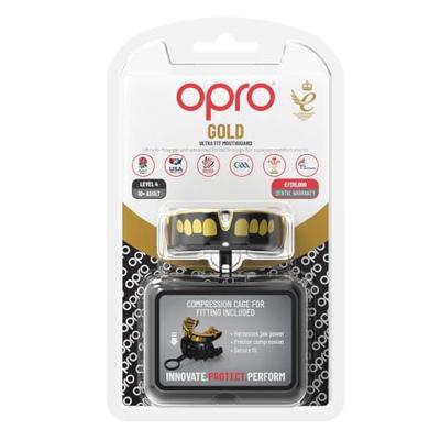 Opro 790019 Gold Ultra Fit Grillz Mouthguard - Black-Gold - SR