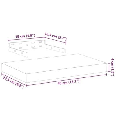 Wandschap 40x23,5x4 cm bewerkt hout - thumbnail