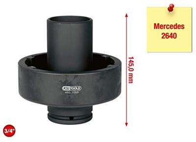 KS Tools 460.1065 3/4-sleufmoersleutel met 6 pennen met geleidebuis voor Mercedes, binnentap Ø 64 mm
