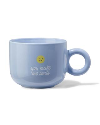 HEMA Mok 480ml smiley 'you make me smile' lichtblauw