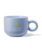 HEMA Mok 480ml smiley 'you make me smile' lichtblauw - thumbnail