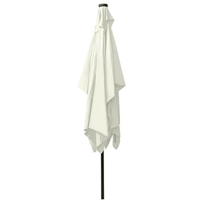 Parasol met LED's en stalen paal 2x3 m zandkleurig