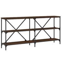 Wandtafel 160x30x75 cm bewerkt hout en ijzer bruin eikenkleur - thumbnail