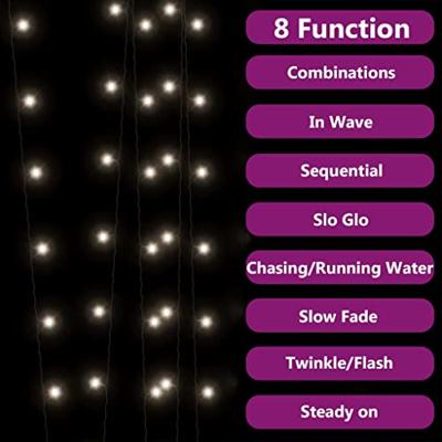 VidaXL 5 st lichtslinger met 200 led's solar binnen/buiten koudwit VidaXL 5 st lichtslinger met 200 led's solar binnen/buiten koudwit