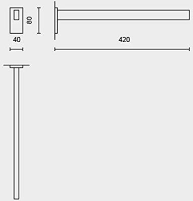 Zack Linea handdoekhouder 4x8x42cm RVS geborsteld 40397