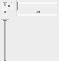 Zack Linea handdoekhouder 4x8x42cm RVS geborsteld 40397 - thumbnail