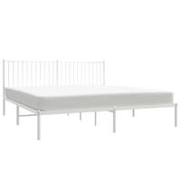 Bedframe met hoofdbord metaal wit 183x213 cm - thumbnail