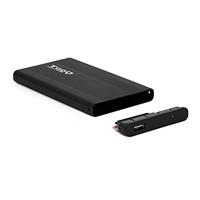 TooQ TQE-2510B - behuizing voor 2,5 inch harde schijven (SATA I/II/III tot 9,5 mm hoogte, USB 2.0), aluminium, LED-display, zwart, 80 g - thumbnail