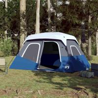 VidaXL Tent met led 6-persoons snelontgrendeling lichtblauw - thumbnail