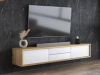 Tv-meubel FRUNDA 2 klapdeuren 2 lades artisan eik/wit - thumbnail
