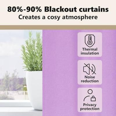 VidaXL Zwart-out gordijnen met ringen 2 pcs paars 175 x 140 cm
