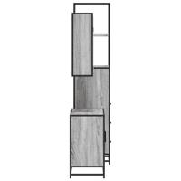 3-delige Badkamermeubelset bewerkt hout grijs sonoma eikenkleur - thumbnail