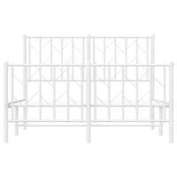 Bedframe met hoofd- en voeteneinde metaal wit 120x190 cm - thumbnail
