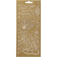 Creotime foliestickers Eenhoorn 15 stuks goud - thumbnail