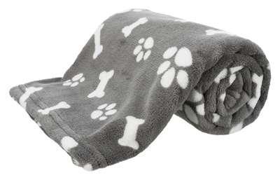 Trixie hondendeken kenny fleece bot / pootjes grijs Trixie hondendeken kenny fleece bot / pootjes grijs