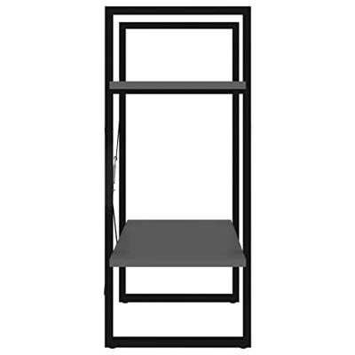 Boekenkast met 2 schappen 60x30x70 cm spaanplaat grijs