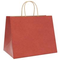 VidaXL Papieren zakken 250 st met hengsels 32x22x24 cm rood - thumbnail