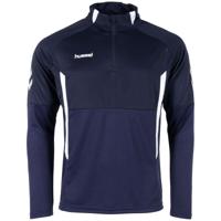 hummel Authentic 1/4-Zip Trainingstrui Donkerblauw Wit - thumbnail