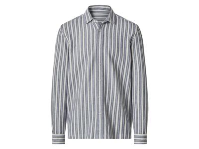 esmara Men Heren overhemd (Wit/blauw, L (41/42))