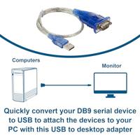 C2G /Kabels naar Go 26886 1ft USB naar DB9 Seriële RS232 Adapter Kabel - thumbnail