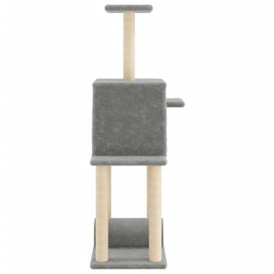 vidaXL Kattenmeubel met sisal krabpalen 122 cm lichtgrijs, kattenpaal, kattenboom, kattenkrabpaal, kattenhuis, kattenmeubel, kattenpalen