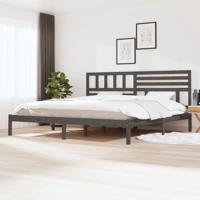 Bedframe massief grenenhout grijs 200x200 cm - thumbnail