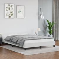 Bedframe met hoofdbord kunstleer wit 140x190 cm - thumbnail
