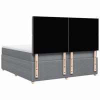 Boxspring met matras stof lichtgrijs 180x200 cm - thumbnail
