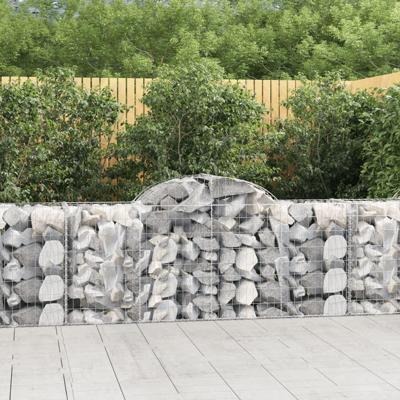 VidaXL Schanskorf gewelfd 200x50x80/100 cm gegalvaniseerd ijzer VidaXL Schanskorf gewelfd 200x50x80/100 cm gegalvaniseerd ijzer