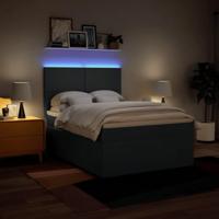 Boxspring met matras stof blauw 140x200 cm - thumbnail