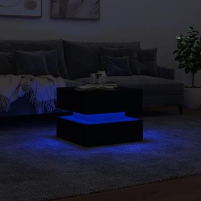 Salontafel met LED-verlichting 50x50x40 cm zwart Salontafel met LED-verlichting 50x50x40 cm zwart