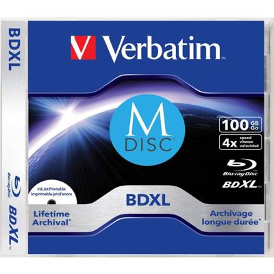 Verbatim 43833 M-Disc Blu-ray 100 GB 1 stuk(s) Slimcase Bedrukbaar Verbatim 43833 M-Disc Blu-ray 100 GB 1 stuk(s) Slimcase Bedrukbaar