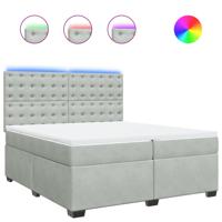 Boxspring met matras fluweel lichtgrijs 80x200 cm - thumbnail