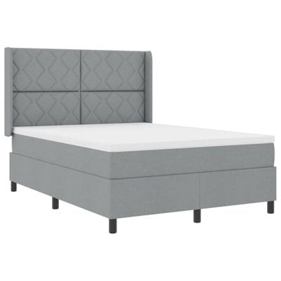 Boxspringbed met matras stof lichtgrijs 140x200 cm