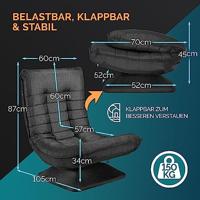 Relax Lounger Aberdeen Stof Zwart - thumbnail